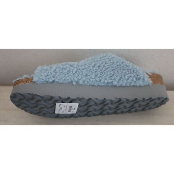 Papillio Birkenstock WMN Sz 39/US 8 Blue Arizona Big Buckle Shearling Sandal - Picture 11 of 11